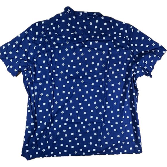 Levi’s Men’s Relaxed XXL Blue White Geometric Dot Short Sleeve Button Down Shirt - Picture 4 of 10